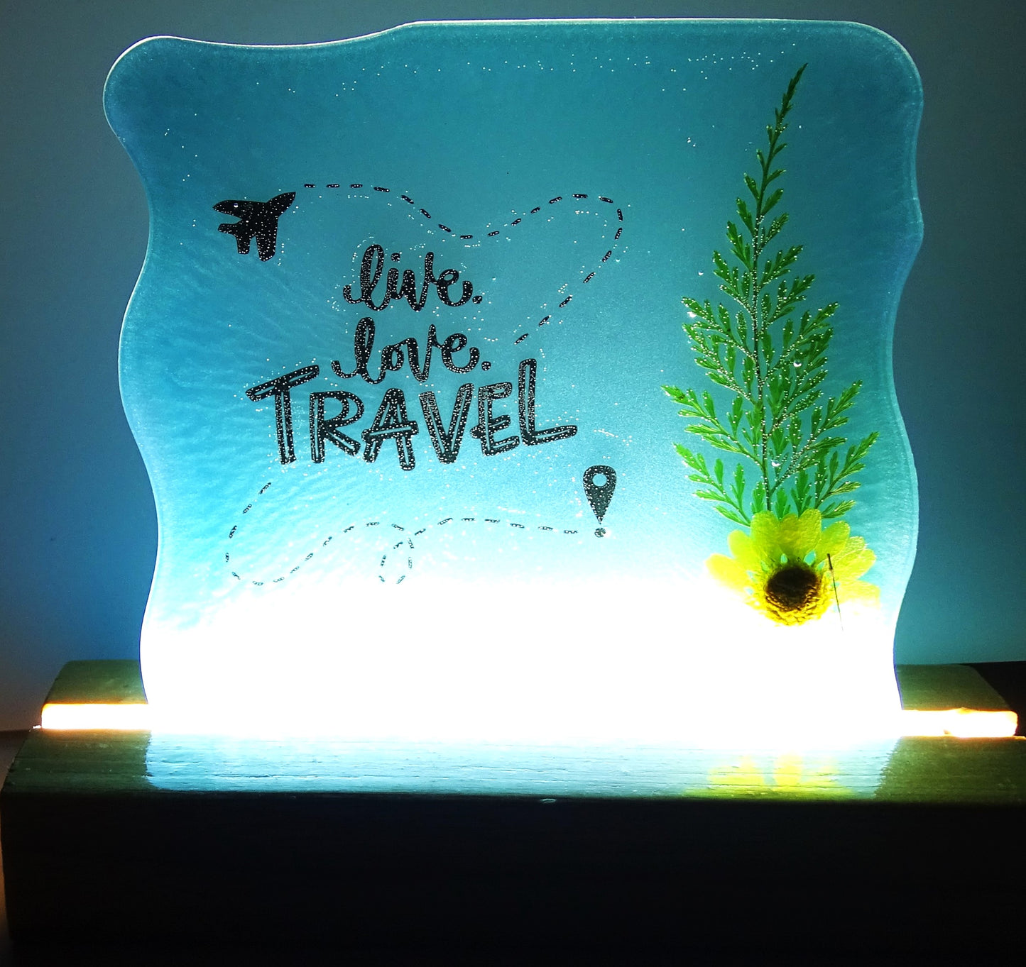 Night Lamps "Travel Lovers"  with Real Preserved Flowers