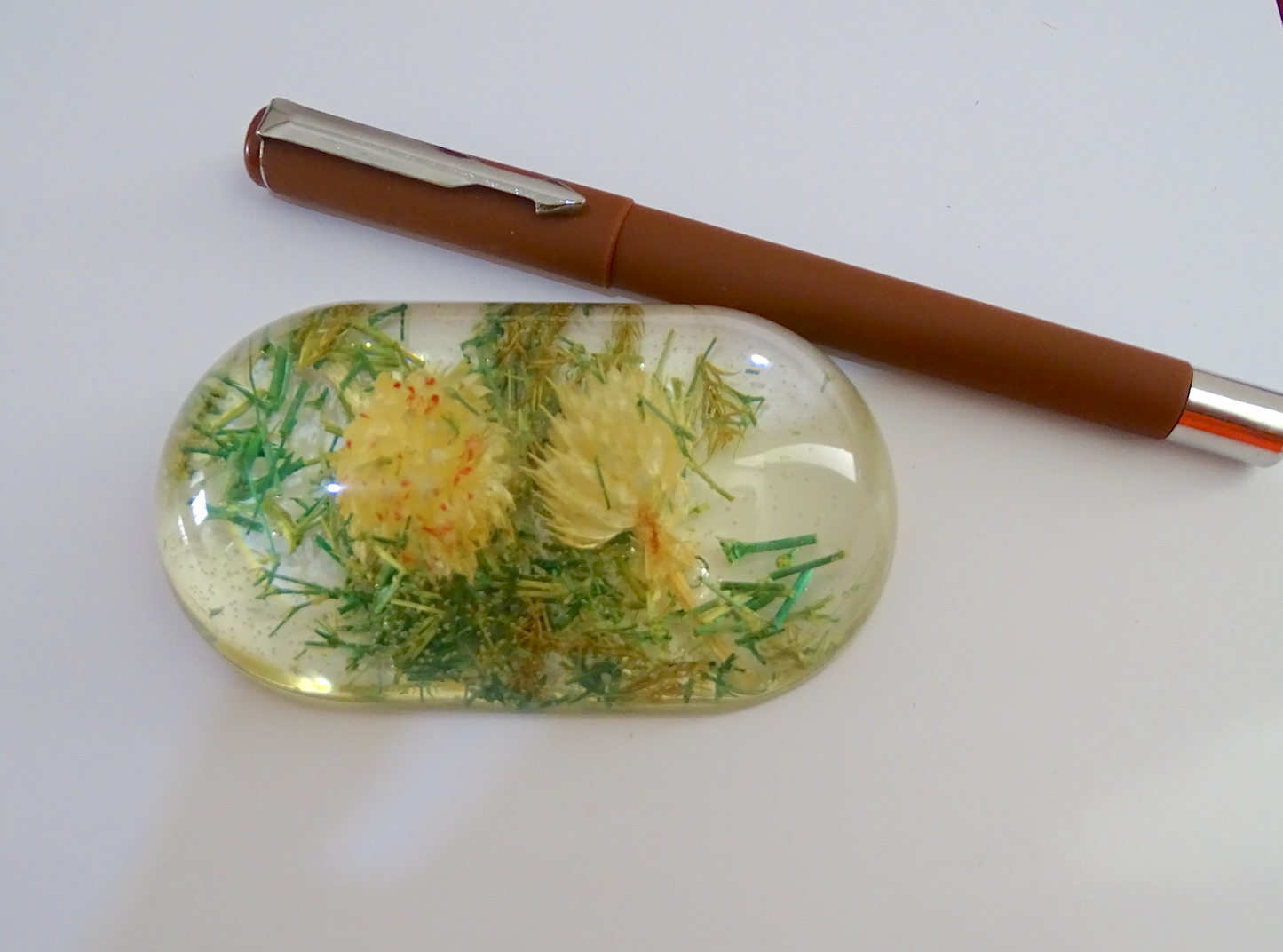 Paper Weight With Real Preserved Flower