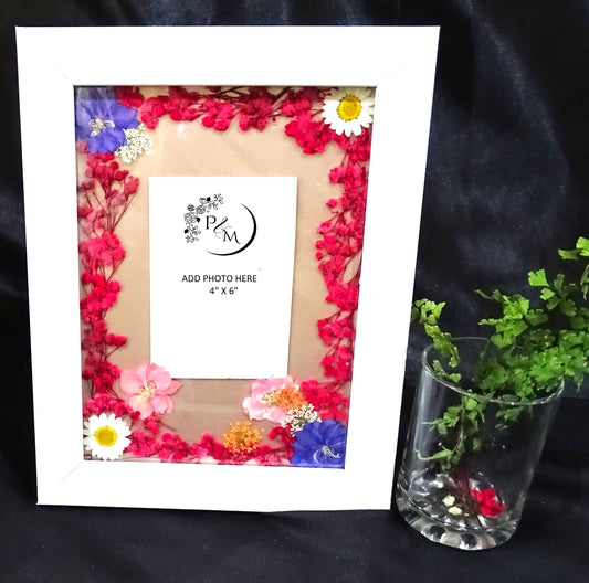 "PINK MESSAGE" Flower Bouquet & Photo Frame