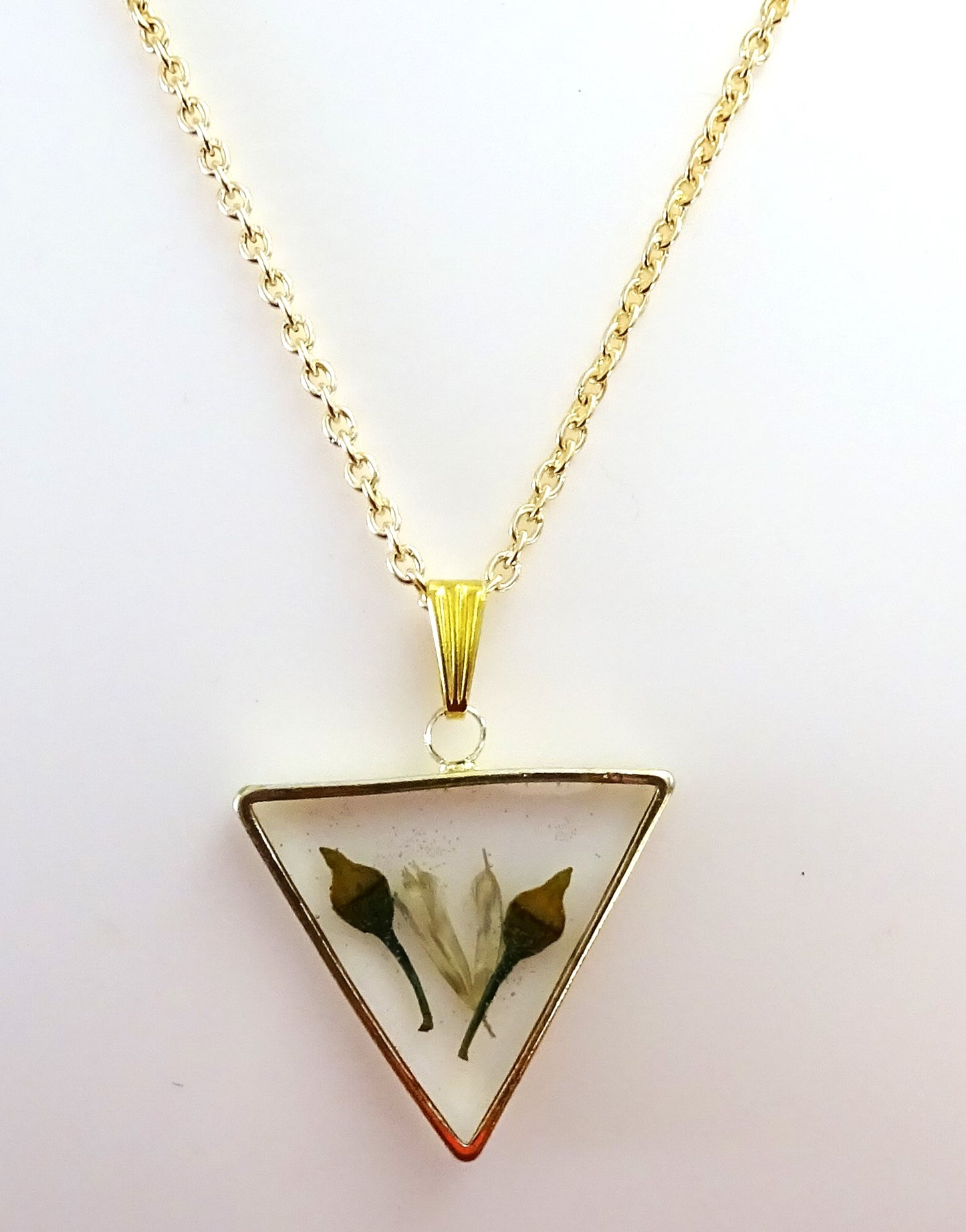 Pendant with Preserved Yellow Buds and Petals