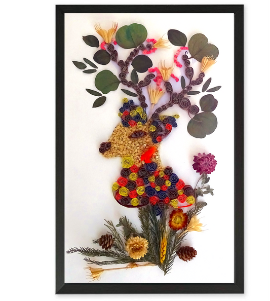 "Dear DEER" with Real Preserved Flower